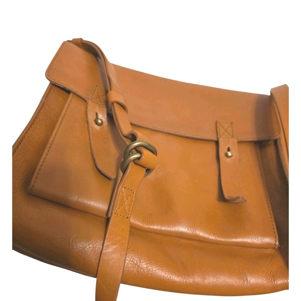 Y2k Abercrombie & Fitch Brown Leather Crossbody Messenger Bag View 2